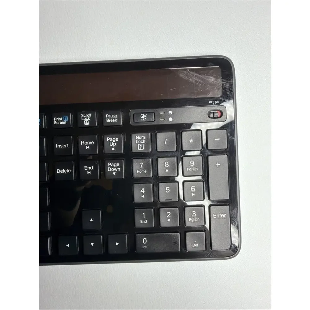 Logitech K750 Wireless Solar Keyboard w/ Unifying Receiver TESTED WORKING